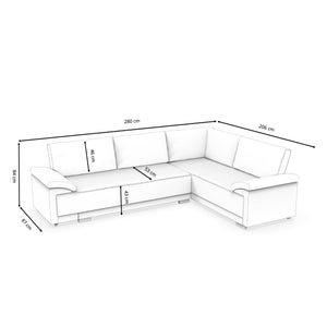 Ecksofa mit Schlaffunktion LYNN rechts anthrazit