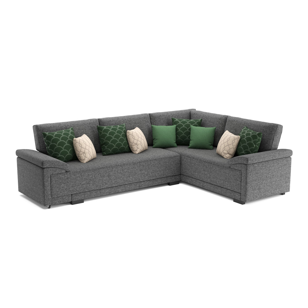 Divano angolare con funzione letto LYNN destra antracite