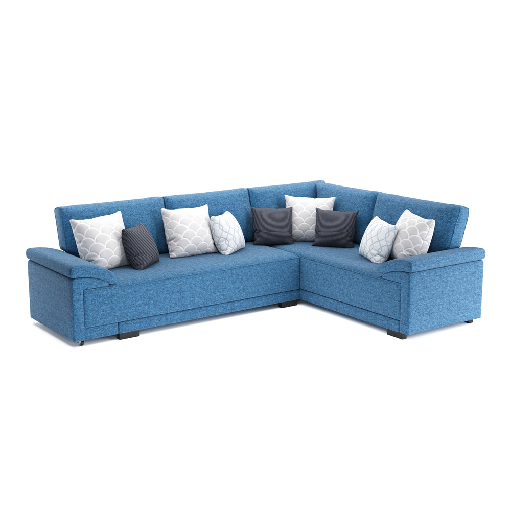 Divano angolare con funzione letto LYNN blu destro