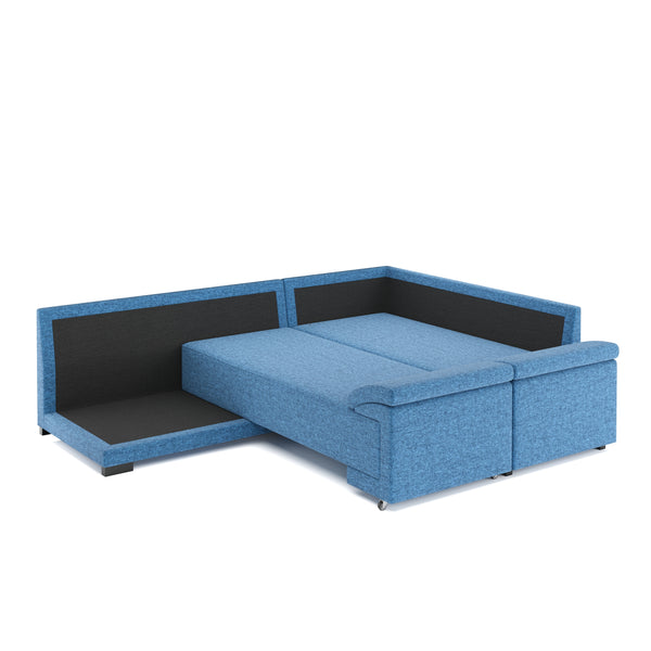 Ecksofa mit Schlaffunktion LYNN rechts blau