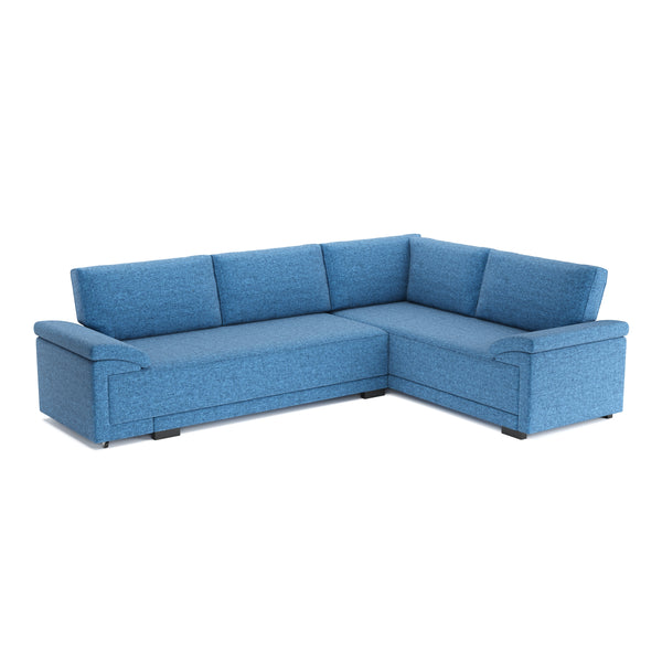 Ecksofa mit Schlaffunktion LYNN rechts blau