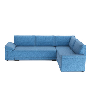 Ecksofa mit Schlaffunktion LYNN rechts blau