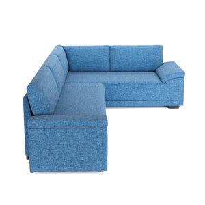 Ecksofa mit Schlaffunktion LYNN rechts blau