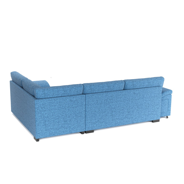 Ecksofa mit Schlaffunktion LYNN rechts blau