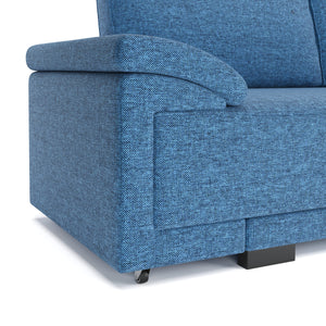 Ecksofa mit Schlaffunktion LYNN rechts blau