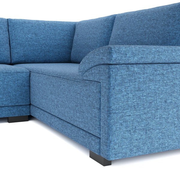 Ecksofa mit Schlaffunktion LYNN rechts blau