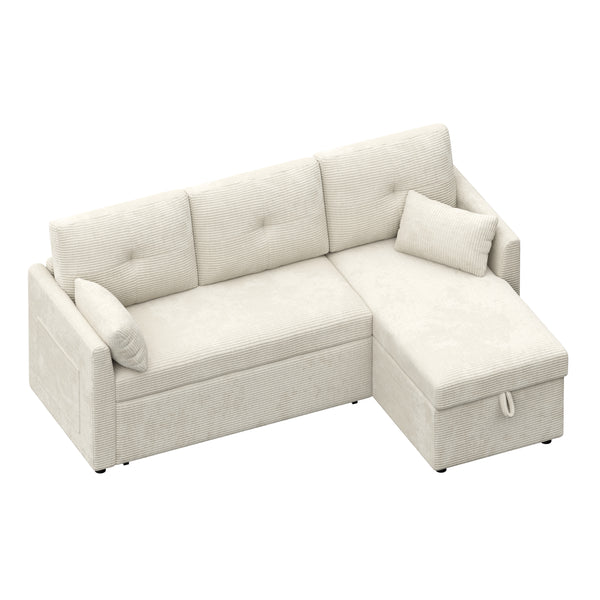 Ecksofa mit Schlaffunktion MIRABEL rechts beige