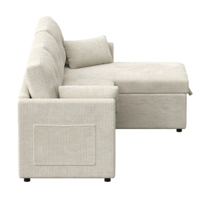 Ecksofa mit Schlaffunktion MIRABEL rechts beige