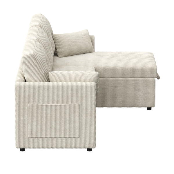 Ecksofa mit Schlaffunktion MIRABEL rechts beige