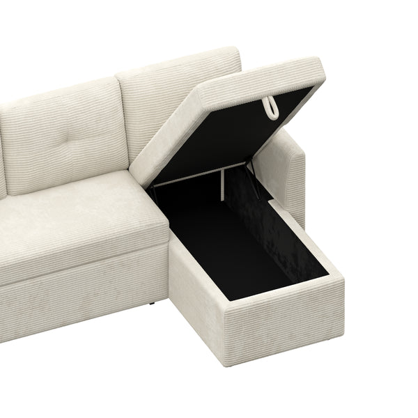 Ecksofa mit Schlaffunktion MIRABEL rechts beige