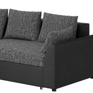 Ecksofa mit Schlaffunktion NICOLET links grau/schwarz