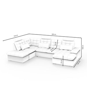 Ecksofa mit Schlaffunktion SORAYA links anthrazit/schwarz