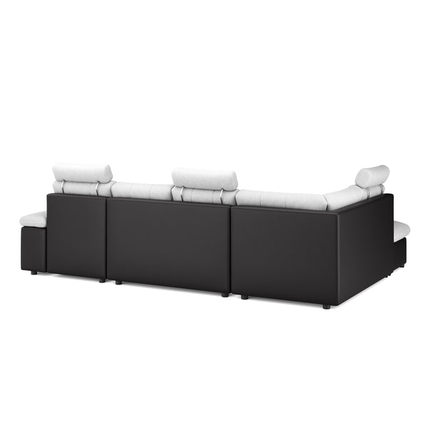 Ecksofa mit Schlaffunktion SORAYA links grau/schwarz