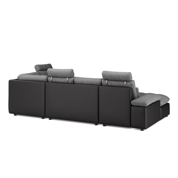 Ecksofa mit Schlaffunktion SORAYA rechts anthrazit/schwarz