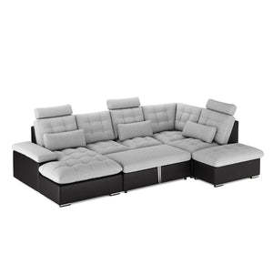 Ecksofa mit Schlaffunktion SORAYA rechts grau/schwarz