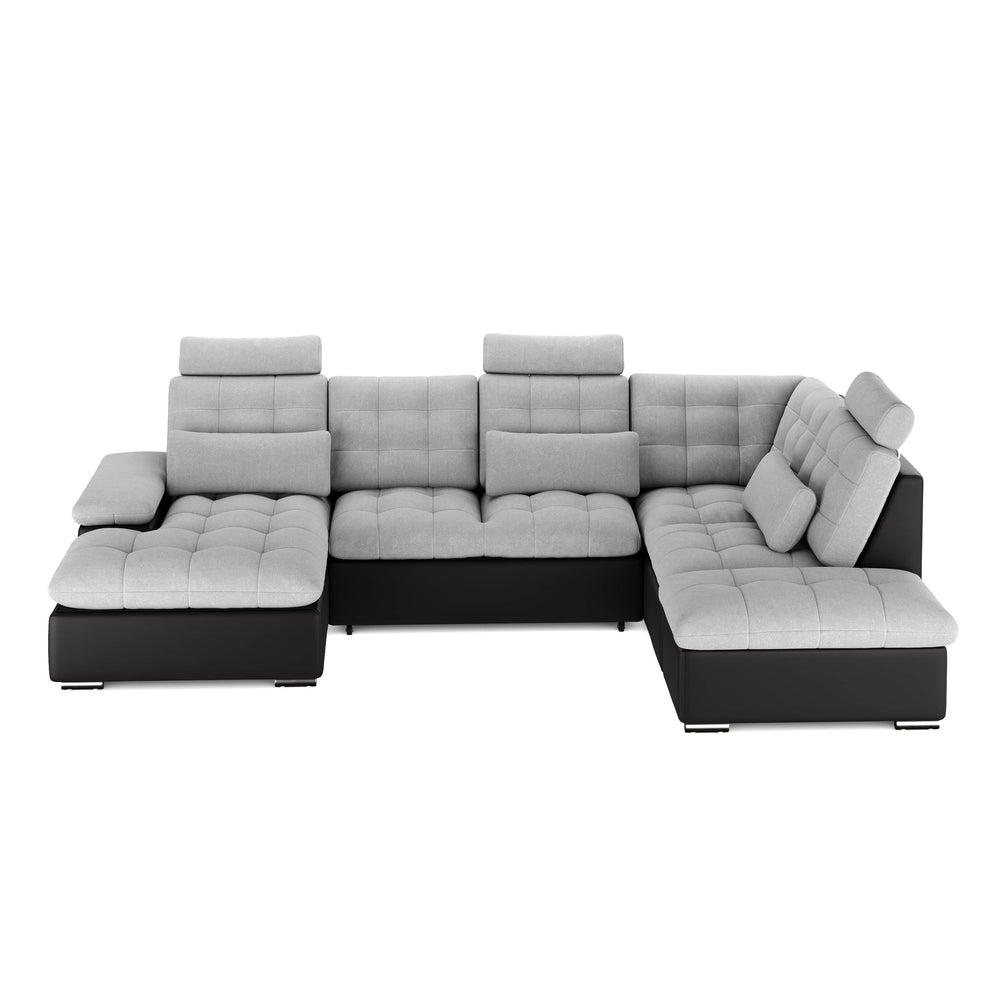 Ecksofa mit Schlaffunktion SORAYA rechts grau/schwarz