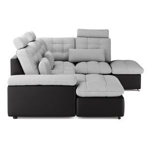 Ecksofa mit Schlaffunktion SORAYA rechts grau/schwarz