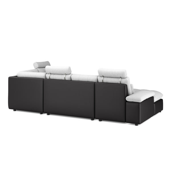 Ecksofa mit Schlaffunktion SORAYA rechts grau/schwarz