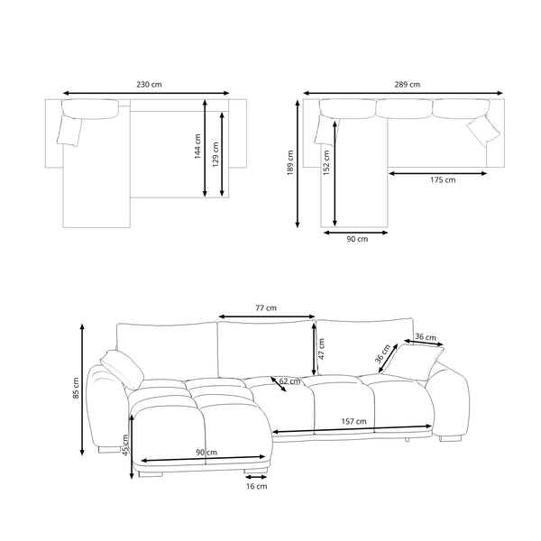 Ecksofa mit Schlaffunktion TRAVIS links beige
