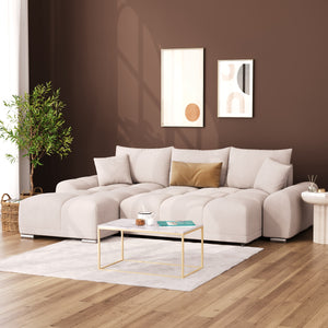 Ecksofa mit Schlaffunktion TRAVIS links beige