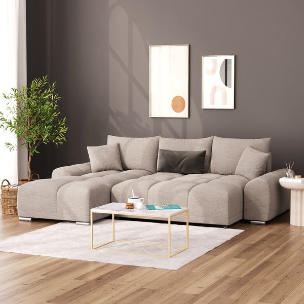 Ecksofa mit Schlaffunktion TRAVIS links grau