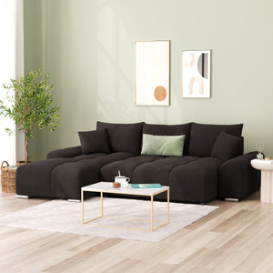 Ecksofa mit Schlaffunktion TRAVIS links schwarz