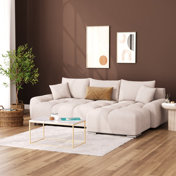 Ecksofa mit Schlaffunktion TRAVIS rechts beige