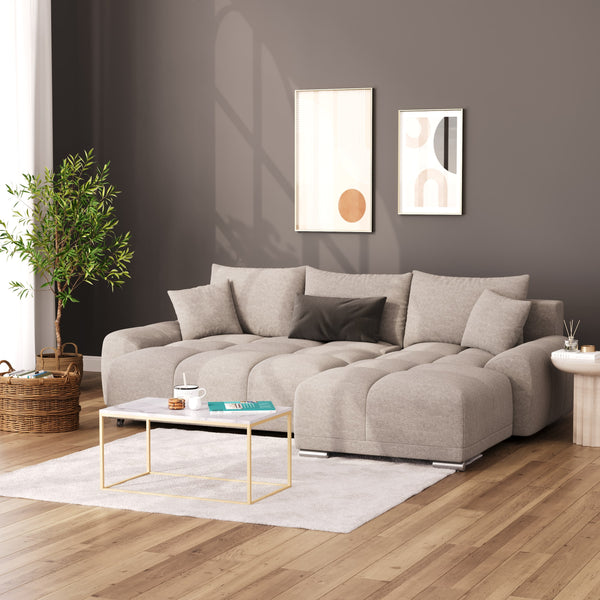 Ecksofa mit Schlaffunktion TRAVIS rechts grau