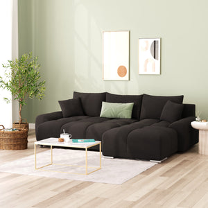 Ecksofa mit Schlaffunktion TRAVIS rechts schwarz