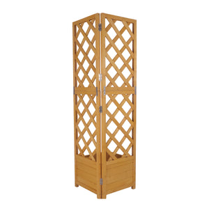 Eckspalier mit Blumenkasten 40 x 40 x 150 cm natur