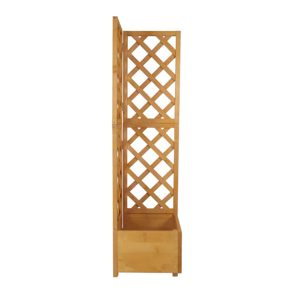 Eckspalier mit Blumenkasten 40 x 40 x 150 cm natur