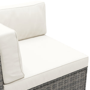 Eckteil Rattanlounge LINDOS grau/weiss