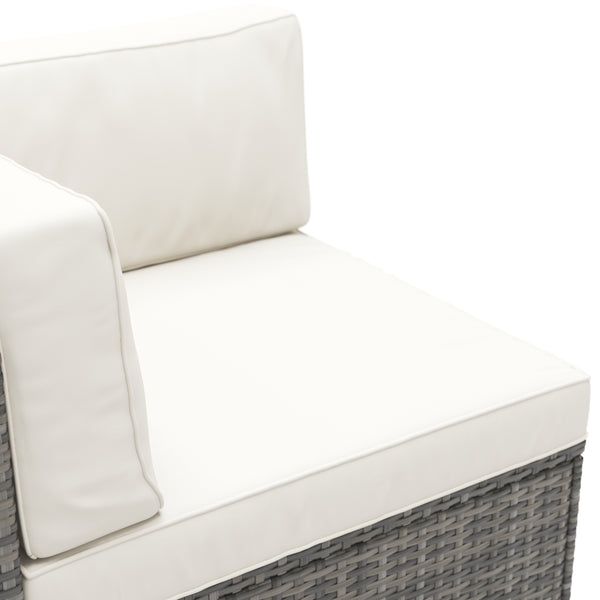 Eckteil Rattanlounge LINDOS grau/weiss