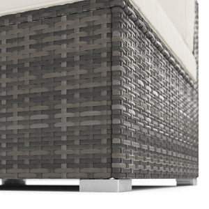 Eckteil Rattanlounge LINDOS grau/weiss