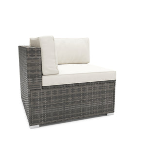 Eckteil Rattanlounge LINDOS grau/weiss