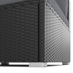 Eckteil Rattanlounge LINDOS schwarz/anthrazit