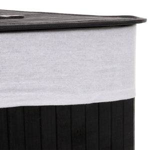 Eckwäschekorb, Laundry Bambus 50L  schwarz