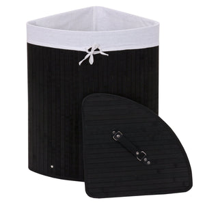 Eckwäschekorb, Laundry Bambus 50L  schwarz