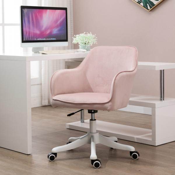 Bürostuhl mit Vibrationsfunktion USB-Schrittstelle Massagefunktion Lendenkissen höhenverstellbar Rosa