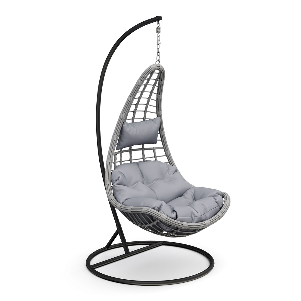 Poltrona sospesa con struttura KUBA grigio/nero