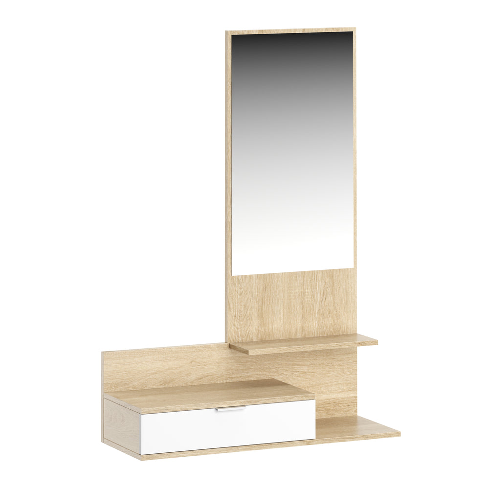 Garderobe VALENCIA 82 x 116 cm hellbraun/weiss