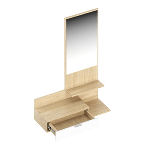 Garderobe VALENCIA 82 x 116 cm hellbraun/weiss