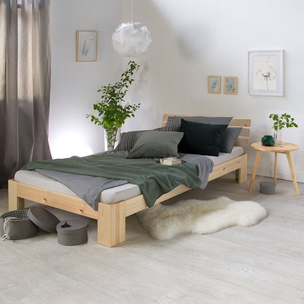 Einzelbett Holzbett 90x200cm Natur