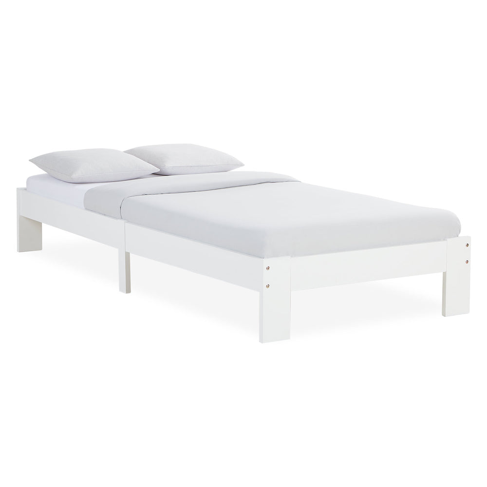 Letto singolo con rete a doghe 90x200cm Bianco