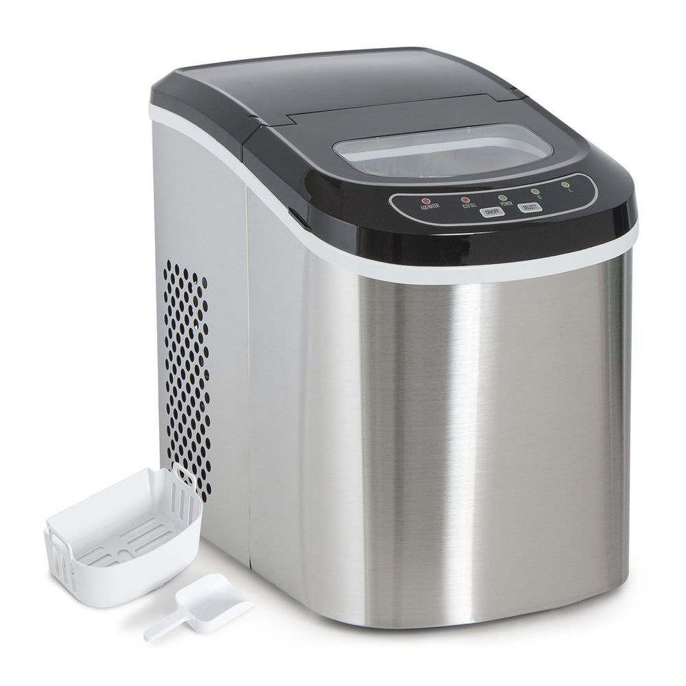 Macchina per cubetti di ghiaccio in acciaio inox, 12 kg / 24 h
