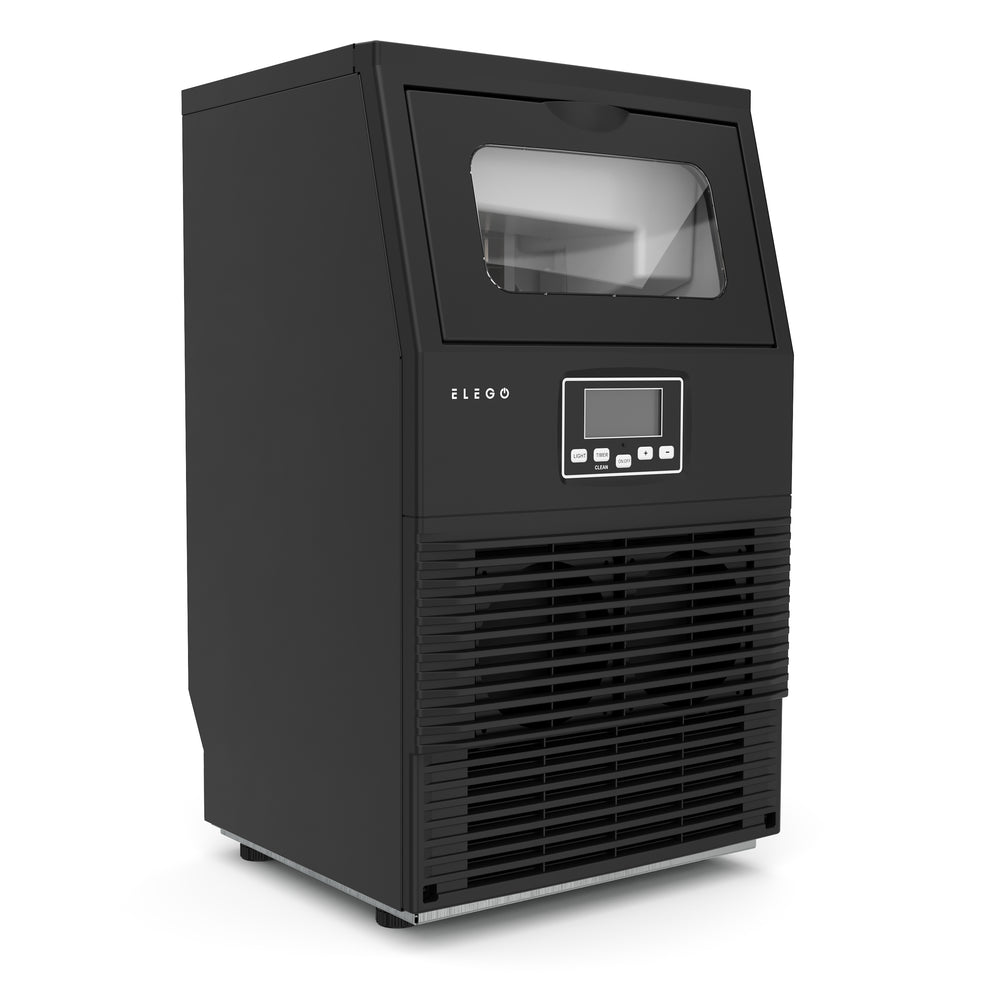 Macchina per cubetti di ghiaccio, nera, 30 kg / 24 h