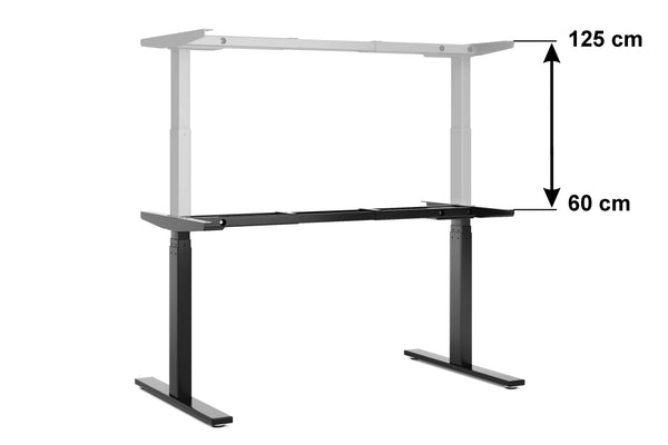Table frame for standing desk, black, 160-180 cm