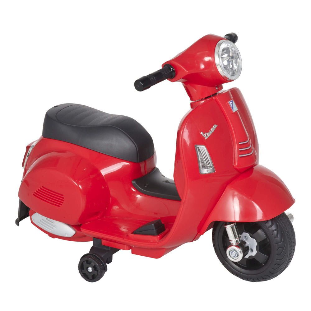 Moto elettrica Vespa per bambini con rotelle, rossa