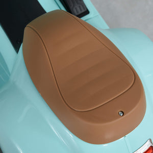 Elektro-Kindermotorrad Vespa mit Stützrädern türkis