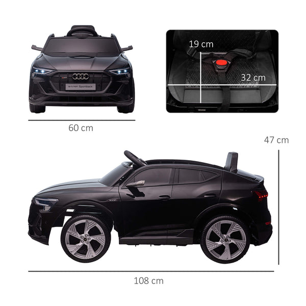 Elektroauto Kinderauto Audi e-tron lizenziert Schwarz